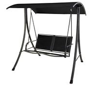 VERDELOOK Dondolo a 2 posti con Struttura in Metallo Verniciato e Copertura in Poliestere, 150x120x160 cm, Grigio Antracite