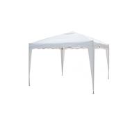 VERDELOOK | Gazebo Pieghevole in Metallo, 3x3 m, Bianco, con Copertura Poliester