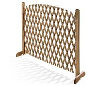 Pannello grigliato in legno estensibile fino a 120cm e alta 150cm ciliegio