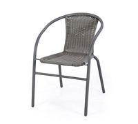 VERDELOOK iOS, Sedia con Braccioli, Struttura in Metallo Verniciato e Seduta in Polyrattan, 53.5x60.5x74 cm