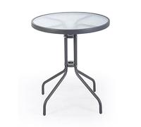 VERDELOOK | iOS, Tavolino con Struttura in Metallo Verniciato e Piano in Vetro Temprato, Diametro 60 e Altezza 71 cm, Tavolino per Esterno