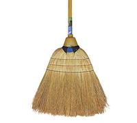 VERDELOOK | K2, Scopa in Saggina Extra, 145x70 cm, Giallo, per Pulizie, Scopa con Manico per Esterni