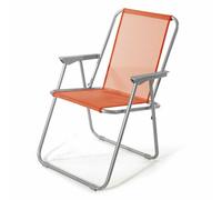 VERDELOOK Lanzarote Sedia pieghevole metallo e textilene 52x44x75cm arancione