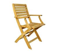 VERDELOOK Linea Acacia Coppia Sedie Pieghevoli con braccioli