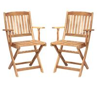 COPPIA SEDIE SEDIA LEGNO ACACIA GIARDINO ESTERNO BRACCIOLI 52x53xh85