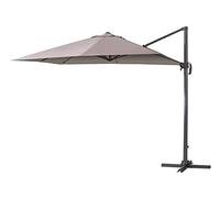 VERDELOOK Ombrellone a Braccio Deluxe reclinabile con Struttura in Alluminio Color Tortora, 3x3 m