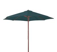 VERDELOOK Ombrellone in legno carrucola 3x3m verde scuro arredo giardino