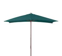 VERDELOOK Ombrellone in Legno a carrucola, 3x2 m, Verde Scuro, arredo Esterni Giardino