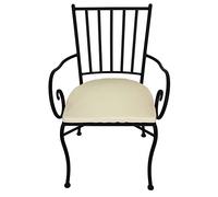 VERDELOOK Ortigia sedia in metallo con braccioli e cuscino 45x42x88 cm