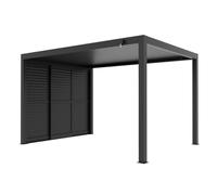 VERDELOOK | Pannelli Persiana per Pergola Bioclimatica Atena, 3 Metri, Colore Grigio, Pannelli a Persiana con Doghe Richiudibili, Accessori per Pergola Bioclimatica, Struttura Scorrevole Su Binari