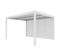 VERDELOOK | Pannelli Persiana per Pergola Bioclimatica Atena, 4 Metri, Colore Bianco, Pannelli a Persiana con Doghe Richiudibili, Accessori per Pergola Bioclimatica, Struttura Scorrevole Su Binari