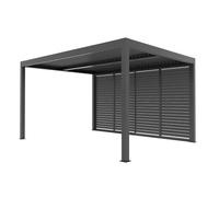VERDELOOK | Pannelli Persiana per Pergola Bioclimatica Atena, 4 Metri, Colore Grigio, Pannelli a Persiana con Doghe Richiudibili, Accessori per Pergola Bioclimatica, Struttura Scorrevole Su Binari