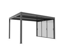 VERDELOOK | Parete in Vetro Temperato per Pergola Bioclimatica Atena, 3 Metri, Colore Grigio, Accessori per Pergola Bioclimatica, Struttura Scorrevole e Sistema di Chiusura Lock-Unlock