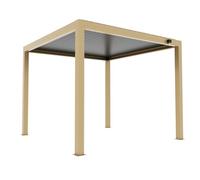VERDELOOK | Pergola Bioclimatica Atena 120, 3x3 - H.2.5 Metri, Colore Legno Naturale e Grigio, con Lamelle Frangisole Orientabili, con Grondaia di Scolo, Gazebo in Metallo, Tettoia Giardino