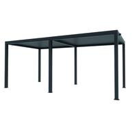 VERDELOOK | Pergola Bioclimatica Atena 120, 3x6 - H.2.5 Metri, Colore Grigio, con Lamelle Frangisole Orientabili, con Grondaia di Scolo, Gazebo in Metallo, Tettoia Giardino