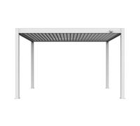 VERDELOOK | Pergola Bioclimatica Atena 120 Colore Bianco 3x3 H2,5 m in Alluminio, Pergola da Giardino con Lamelle Frangisole Orientabili con Arganello e Grondaia Integrata