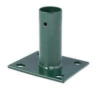 VERDELOOK | Piastra Manicotto a Base Quadrata e Supporto Rotondo Porta Palo, Cancello e Pannelli per Fissaggio a Terra, Verde, Diametro Interno 34 mm