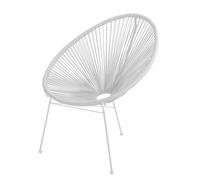 VERDELOOK Poltrona da Giardino Alba, mobili da Esterni, 72x90 cm, Bianco