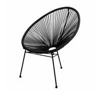 VERDELOOK Poltrona da Giardino Alba, mobili da esterni, 72x90 cm, nero
