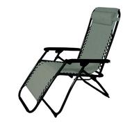 VERDELOOK | Poltrona IBIZA Pieghevole, Sedia Sdraio Multiposizione 173x65 - H.110 cm, Colore Tortora con Struttura Nera, Lettino Sdraio con Braccioli, Sdraio Giardino, Spiaggia