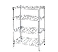 VERDELOOK | Porta Bottiglie a Filo in Acciaio Cromato, 36x56 - H.80 Scaffale Porta Bottiglie con 4 Ripiani Regolabili In Altezza, Portata Massima 25 Bottiglie, Piedini Regolabili