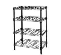 VERDELOOK | Porta Bottiglie a Filo in Acciaio Verniciato Nero,36x56 - H.80 Scaffale Porta Bottiglie con 4 Ripiani Regolabili In Altezza, Portata Massima 25 Bottiglie, Piedini Regolabili