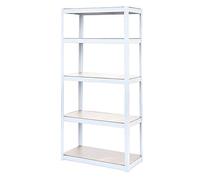VERDELOOK | Scaffale in Metallo con 5 Ripiani, Bianco 90x40x180cm Salvaspazio, Garage, Fai Da Te, Scaffalatura