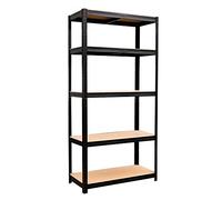 VERDELOOK Scaffale in metallo con 5 ripiani nero 90x40x180cm salvaspazio garage fai da te
