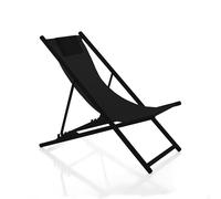 VERDELOOK Sdraio pieghevole in metallo nero 101x63x86cm, serie infinity