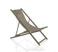 VERDELOOK Sdraio pieghevole in metallo tortora 101x63x86cm, serie infinity