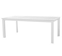 VERDELOOK | Seattle, Tavolo Allungabile da Esterno 200/300x100 - H.76 cm, Tavolo in Alluminio Bianco con Top A Doghe, Apertura Gambe a Scorrimento, Tavolo Arredo Giardino
