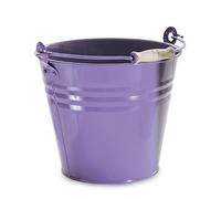VERDELOOK Secchio in Metallo Verniciato con Impugnatura in Legno,capienza 10 Litri, Viola
