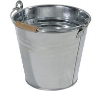 Verdelook SECCHIO in ZINCO da 12 Litri MANICO in LEGNO per ACQUA MANGIME CENERE