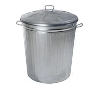 Bidone per Rifiuti in Lamiera Zincata Biacchi - 35 Litri - - grigio 8004944211180