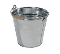 VERDELOOK | Secchio in Zinco Rinforzato con Impugnatura in Legno, Capienza 12 Litri, Diametro 31 cm, Altezza 29 cm, Secchio Multifunzionale, Secchio per Acqua, Mangimi, Cenere