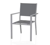 VERDELOOK Sedia con braccioli in alluminio “linea sardegna” grigio 57x58xh87cm