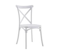 VERDELOOK Cross, Sedia in Polipropilene Impilabile, 47x48 H90cm, Bianco
