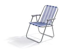 SEDIA richiudibile pieghevole metallo righe bianche blu giardino mare campeggio