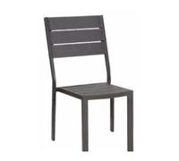 VERDELOOK | Tenerife Sedia Senza Braccioli Effetto Legno, 58x45x88 cm, Grigio, Sedia per Esterno, Giardino, Terrazza