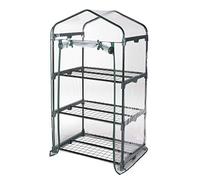 SERRA DA GIARDINO BALCONE CON TELO PIANTE ORTO 3 RIPIANI CON RUOTE 69x49x130cm