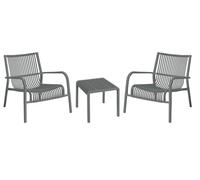 VERDELOOK | Set Bamby, Set da Giardino con 2 Poltrone e 1 Tavolino 43x43 - H.40 cm, Salottino da Esterno, Arredo Giardino, Moderno ed Elegante, Colore Tortora, Sedie in Polipropilene
