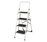 SCALA SCALETTA SGABELLO 4GRADINI METALLO CUCINA PIEGHEVOLE ANTISCIVOLO VERDELOOK