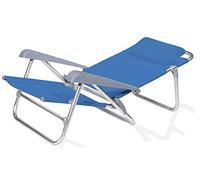 VERDELOOK | Spiaggina Reclinabile e Pieghevole con Braccioli e Poggiatesta, blu,65x62x78cm, Sedia Sdraio
