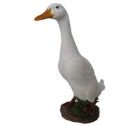 VERDELOOK | Statua di Oca Bianca in Poliresina 26x11x31cm, Statuetta da Giardino Decorativa