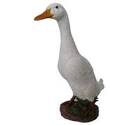 VERDELOOK | Statua di Oca Bianca in Poliresina 26x11x31cm, Statuetta da Giardino Decorativa
