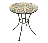 VERDELOOK Tavolo Mosaico Metallo Flower Design diametro 60 cm e altezza 73 cm
