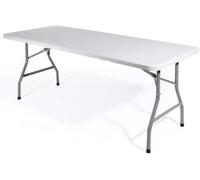 VERDELOOK Tavolo pieghevole in plastica HDPE, 180x70 h74 cm, BIANCO 2360/15