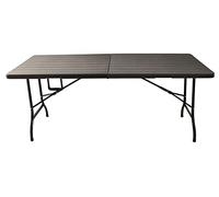 VERDELOOK Tavolo pieghevole in plastica HDPE, 180x70 h74 cm, marrone