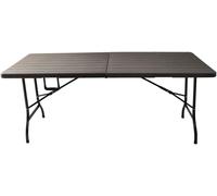 VERDELOOK Tavolo pieghevole in plastica HDPE, 180x70 h74 cm, marrone 2360/33