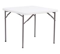 VERDELOOK Tavolo Quadrato Pieghevole in plastica HDPE, 86x86 cm altezza 74 cm